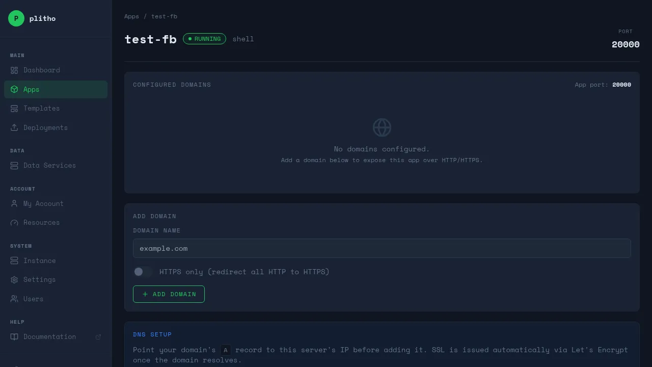 Domain configuration