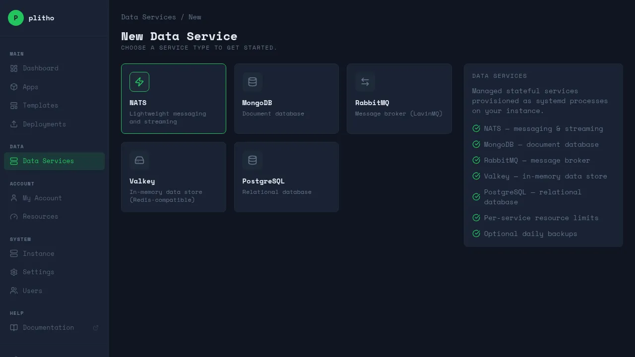 New Data Service