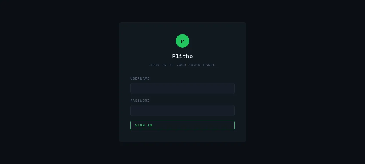 Login page